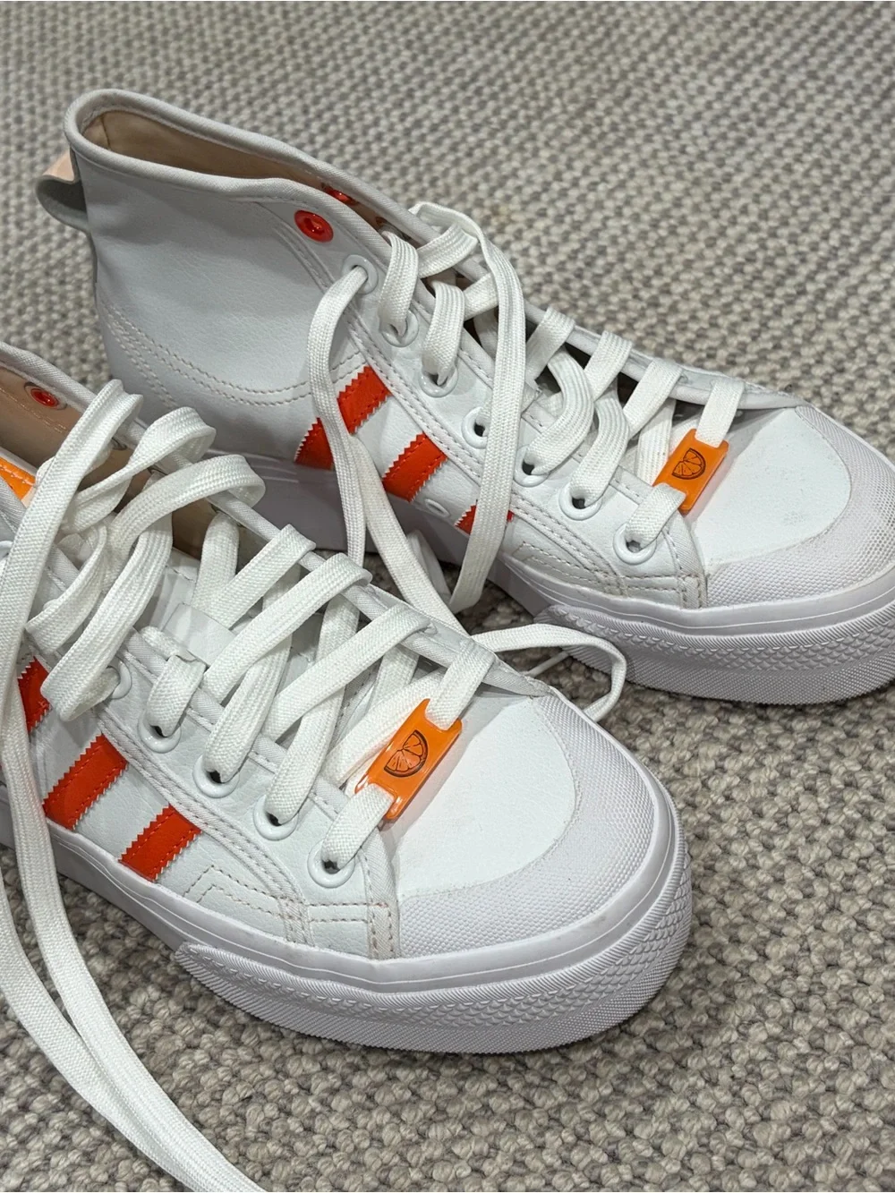 adidas Nizza Platform Mid Women's Sneakers - White/Orange Accent